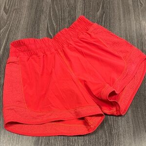 Lululemon hotty hot mesh high rise red shorts 4